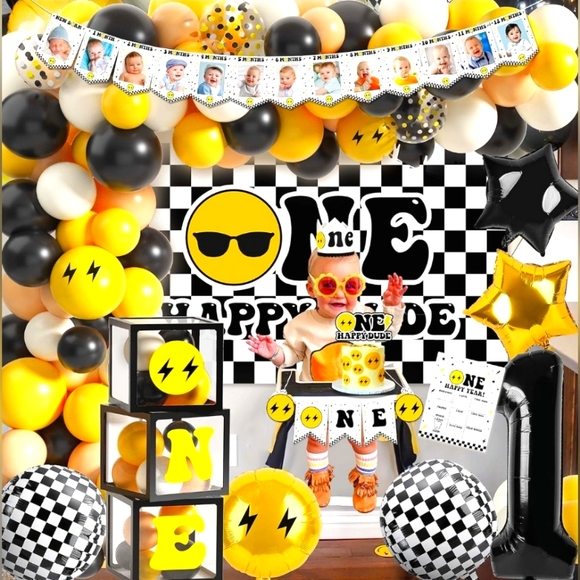 "One Happy Dude" 1st Birthday Party Decorations Pack - Style: Selection-D - Picture 8 of 8